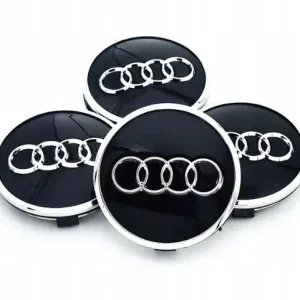 Audi dekielki do kół 69 mm - komplet 4 sztuki - CZARNE Tylko dziś