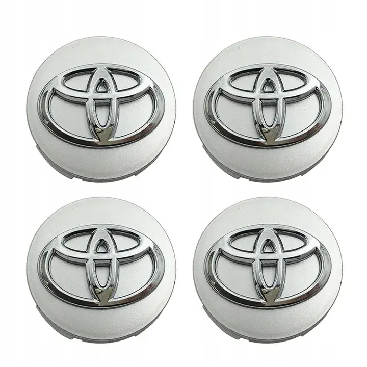 DEKLE DEKIELKI ZAŚLEPKI FELG KAPSLE TOYOTA 62MM komplet 4 szt SREBRNE Premium
