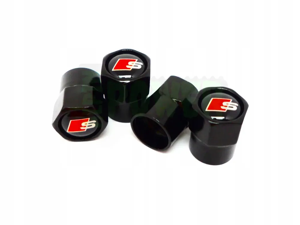 Ostatnia szansa Nakrętki Na Wentyle Kapturki AUDI S Line Czarne Tuningowe Do Audi S Logo