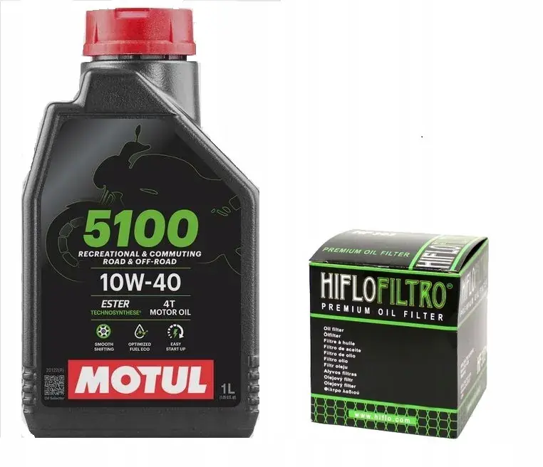 Autentyczny Olej Motul 5100 1L 10W40 Filtr Hiflo HF303 Cbr XL Vfr ZX6 Zx10r R1 Fazer R6