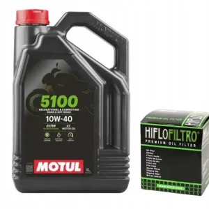 Darmowa dostawa Olej Motul 5100 10W40 4L + Filtr Oleju Hiflo HF112 4T Ma2 Ester Półsyntetyk