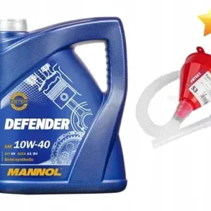 Oryginalny Zestaw olej silnikowy MANNOL DEFENDER 10W40 5L plus lejek