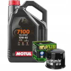 OLEJ MOTOCYKLOWY 10W40 MOTUL 7100 4L I FILTR HF138 Autentyczny