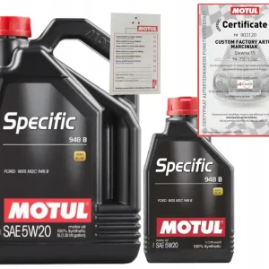 Bezpieczna płatność MOTUL SPECIFIC 948B 5W20 6L FORD WSS-M2C948-B + ZAWIESZKA