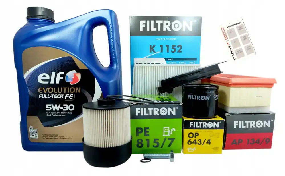 4Filtry Filtron +Olej Dacia Duster I 1.5 dCi 2010- Wyprzedaż