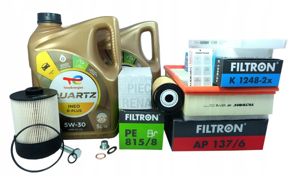 4 x Filtr + olej 5W30 Renault Master 3 2.3 dCi 2019- Wyprzedaż