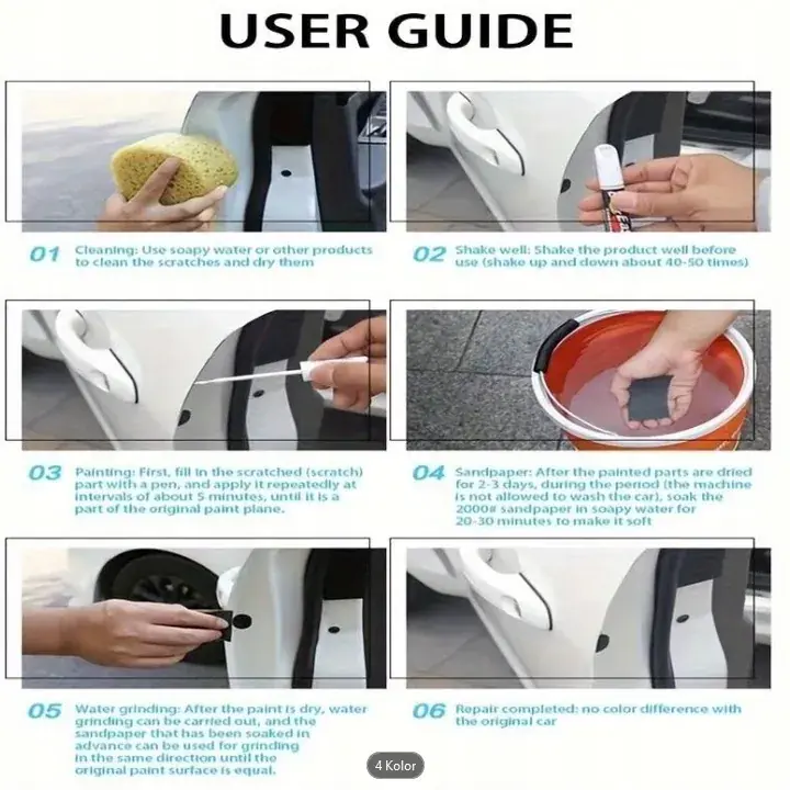 Premium KOREKTOR NA RYSY CZARNY KREDKA DO USUWANIA RYS Z LAKIERU