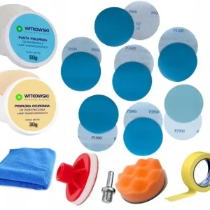 ZESTAW DO POLEROWANIA REGENERACJI ODNOWY LAMP REFLEKTORÓW SAMOCHODOWYCH Ekspresowa dostawa