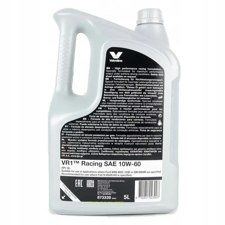 Wysoka jakość VALVOLINE 10W-60 VR1 RACING 5L