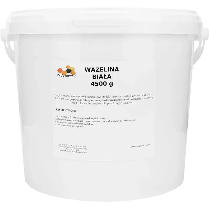 WAZELINA TECHNICZNA BIAŁA SMAROWANIE USZCZELEK BEZKWASOWA NISKOTOPLIW 4,5kg Najlepsza cena