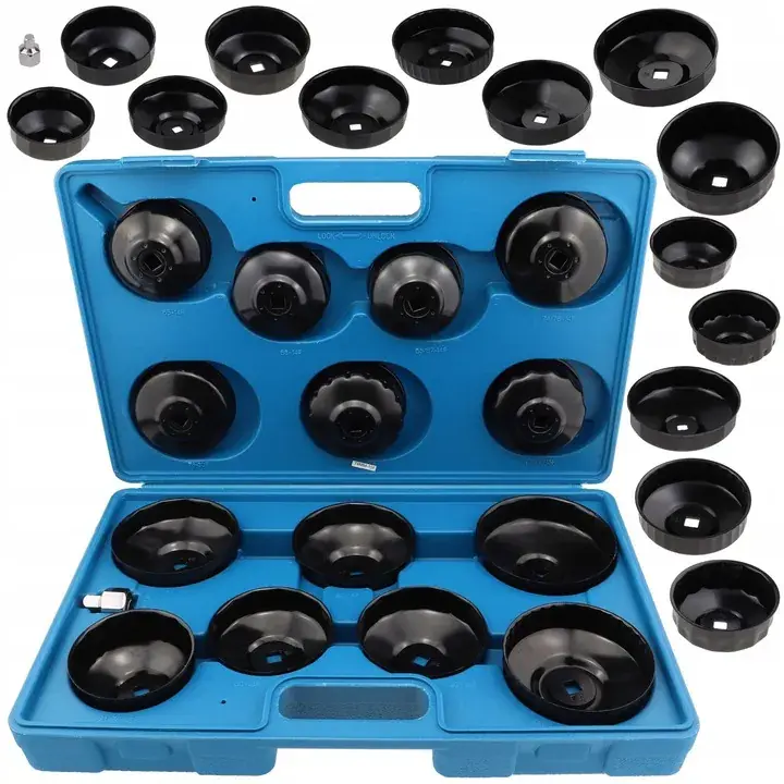 ZESTAW KLUCZY NASADEK DO ODKRĘCANIA FILTRÓW OLEJU 15 EL 65-100 MM Oryginalny