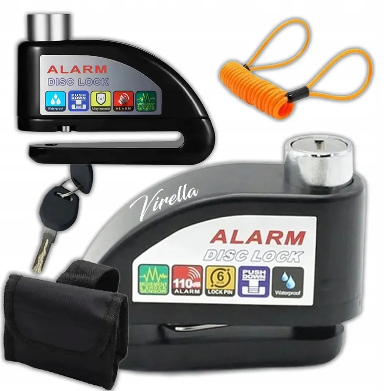 Blokada Tarczy Hamulcowej Z Alarmem 120dB Do Motocykli Skuterów Rowerów Oferta limitowana