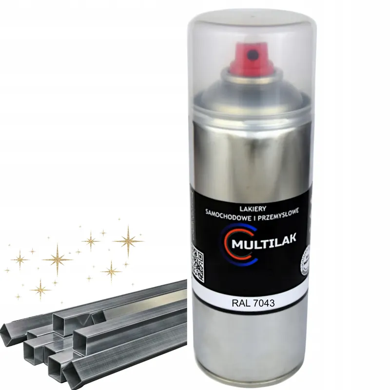 Autentyczny Lakier farba w sprayu do aluminium RAL 7043 Połysk