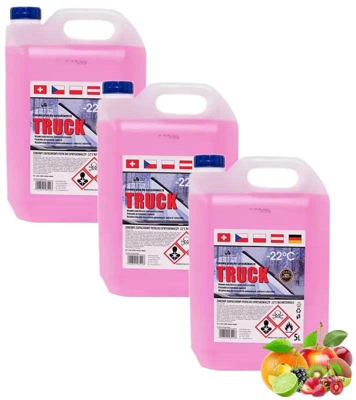 Zimowy Płyn do spryskiwaczy Zapachowy -22 °C 3x5L Truck Traker 15L Premium