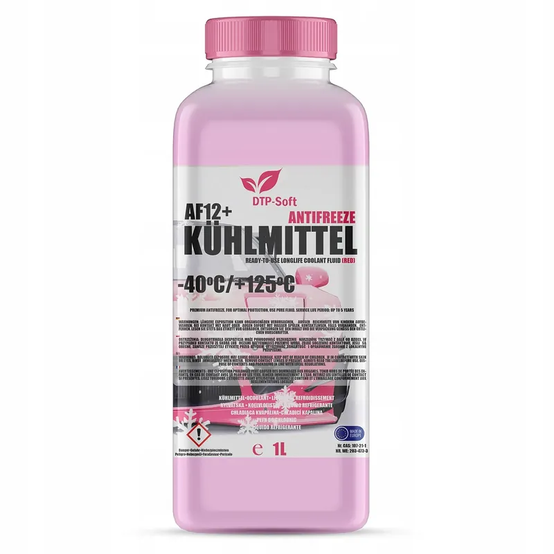 1L PŁYN CHŁODNIC CHŁODNICZY -35 C CZERWONY do AUDI BMW VW PREMIUM 1 liter Zwrot pieniędzy